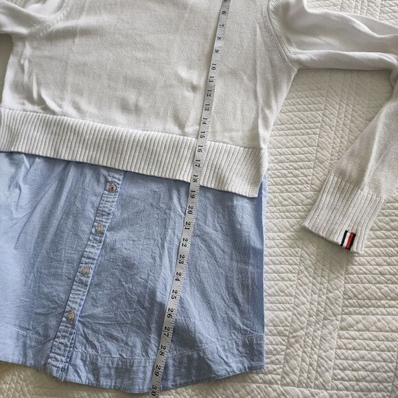 Tommy hilfiger long sleeve overlay Crop sweater - Picture 7 of 10